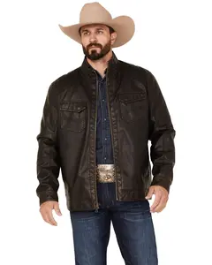 Cody James Men's Houston Distressed Moto Jacket - Cjfa22o17-Brn