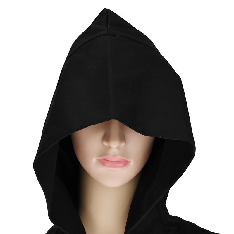 Authentic Celtic Knight Hat with Hood Men's Pícaro-Style Cosplay Headwear Halloween Costume Essential Secure Chin Strap Medieval Reenactments Clothes Beige Plain - Hoodie