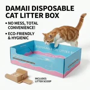 Toss-and-Go: 5 Sets of Heavy-Duty Disposable Cat Litter Boxes with matching Scoops – No More Scrubbing, 100% Leak-Proof Life Hack