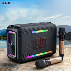 120W 【ZEALOT】portable speaker, equipped with wireless microphone, Bluetooth high-fidelity sound effect DSP, RGB atmosphere light, outdoor IPX6 waterproof, 24000mAh long battery life, supports TWS/USB/TF/AUX. Ideal choice for home KTV/parties/camping/gifts