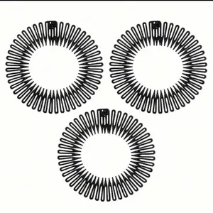 3pcs Set Elastic Hair Comb Invisible Broken Hair Fixed Comb Flexible Stretch Headband Hair Accessories for Everyday Use