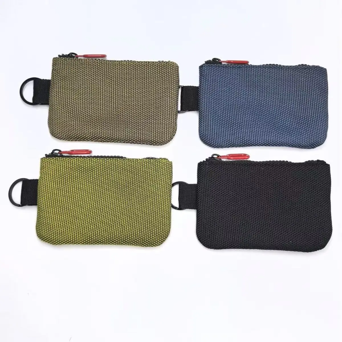 Mesh storage bag mini portable wallet double-layer partition lipstick makeup bag earphone miscellaneous storage bag