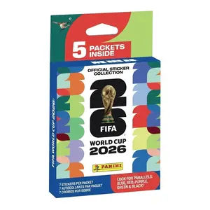 5-Pack International Football Tournament Sticker Blister – Official Collectible Player Cards with Special Parallel Inserts