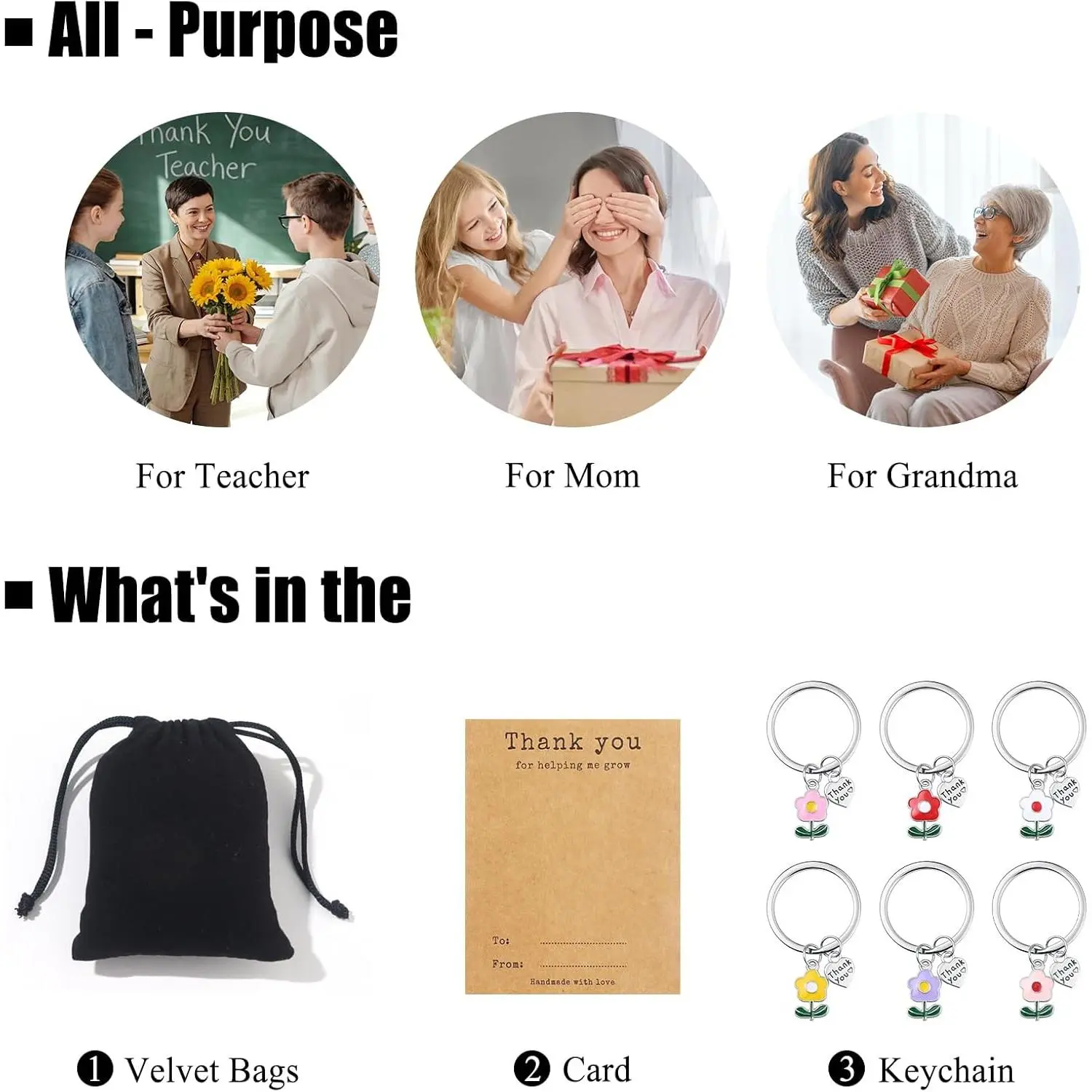 1/6/9-Pcs Teacher Appreciation Gifts Keychain Bulk, Teacher's Day Thank ...