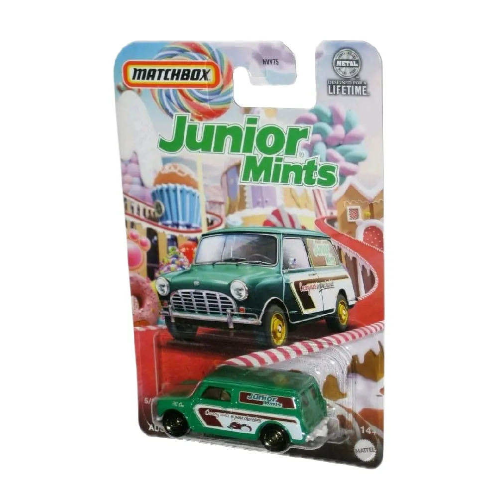 Matchbox Austin Mini Van (2023) Mattel Green Junior Mints Candy Toy 5/6