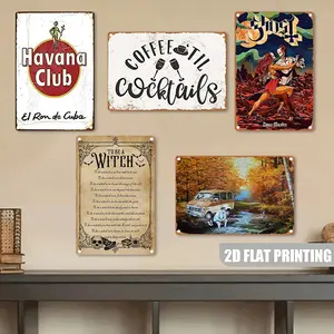 Gothic Font Iron Art Decorative Painting, Witch Quote Metal Sign Poster, 8x12 Inch Halloween Aluminum Board, Home Office Cafe Garage Decoration