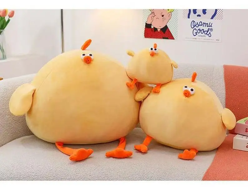 Aesthetic Chubby Yellow Chicken Plush Throw Pillow Fat Chicken Stuffed Doll Sofa Dorm Bedroom Home Decor Cute Photo Prop