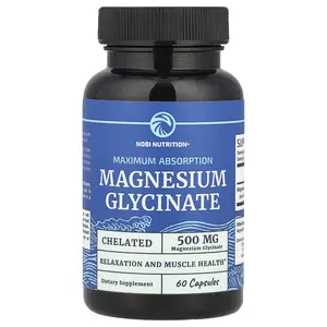 Nobi Nutrition Magnesium Glycinate, Maximum Absorption, 60 Capsules (250 mg per Capsule)