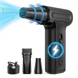 Compressed Air Duster-Stepless Adjustable 150,000RPM Electric Cleaner for Keyboard, PC Cleaning, Rechargeable Cordless Jet Dry Blower Replace Canned Air Compressed Air Cans - Black