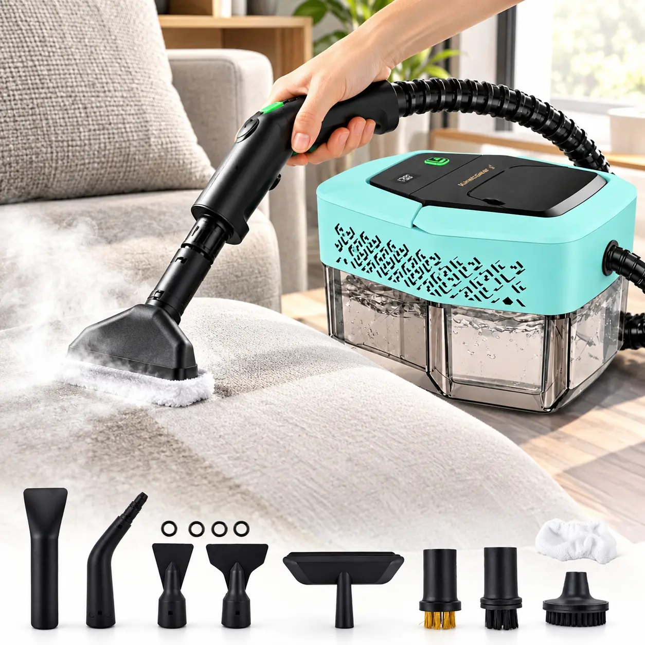 Portable Handheld Steam Cleaner for Home - Carpet & Upholstery Deep Cleaning Tool with Multiple Attachments, Christmas Gift for Parents