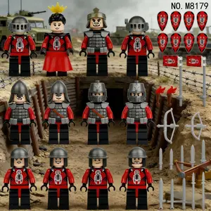 Medieval Crusader Castle Building Blocks Set, Knight Figures Playset for Kids, Boys' Construction Toy, Historical Role-Play