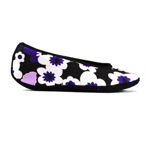 Nufoot Ballet Flats Purple Flowers
