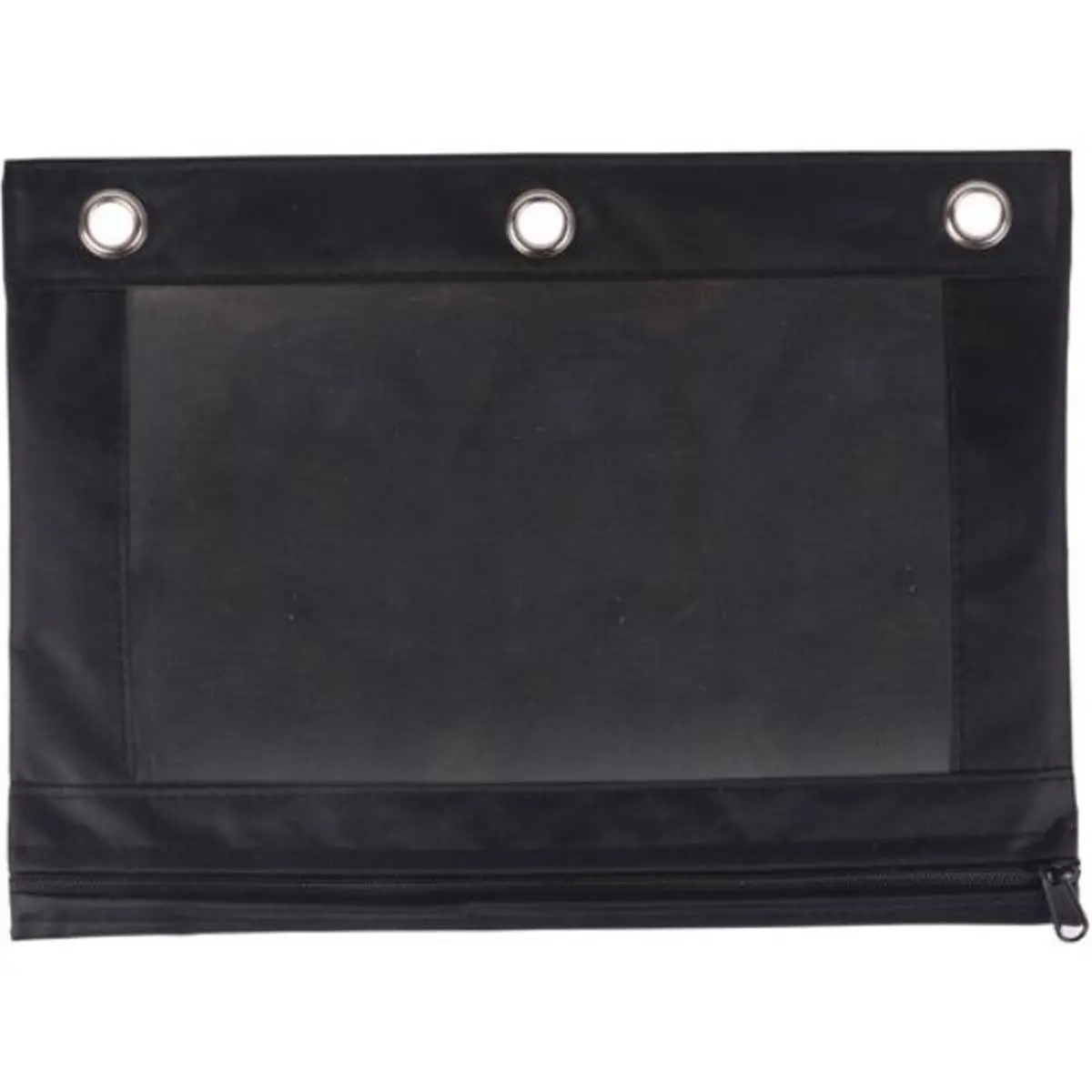 Business Source 3-Hole Pencil Pouch - 7.4" Width, 10" Height Black Organiser for Binders, Office Stationery Storage Bags, Three Holes