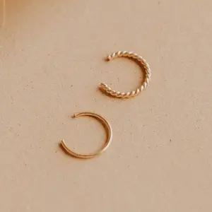 Nose Cuff Duo – 14kt Gold Fill & Sterling Silver Fake Piercing Set