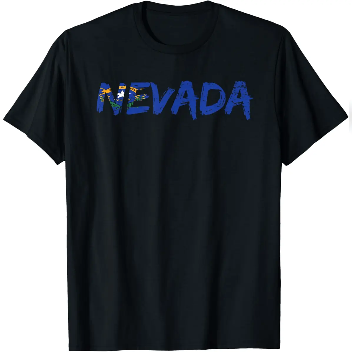 Nevada Flag Graphic T-Shirt, Unisex Streetwear Short Sleeve Top in 100% Soft Cotton, Relaxed Fit Daily Tee, Shortsleeve