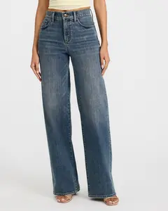 Express High Waisted Dark Wash Wide Leg Jeans