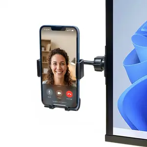 2-in-1: Cell Phone Holder/Mount by GadgetRest, can Hold Headphones Also, for Home and Office Only, Adjustable, Gravity Phone Mount, Fits All iPhones, All Samsung Galaxy Phones and Many More! Silicone Cellphone Smartphone Stand