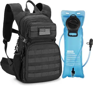 【New Store Offer】CVLIFE Hydration Backpack with 3L TPU Tactical Water Bladder, 22L Hiking Backpack for Men Women, Heavy Duty Molle Water Backpack with Multiple Compartments for Cycling Running Hunting Camping