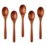 6 Pcs Japanese Style Wooden Spoons Set, 6 Inch Natural Wood Spoons for Coffee, Tea, Soup, Eco Friendly BPA Free