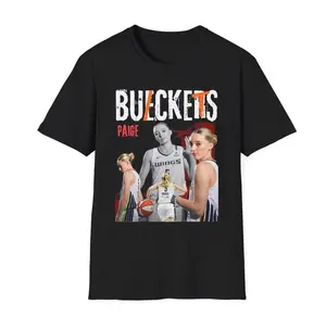 Paige Bueckers "buckets" Graphic Basketball T-Shirt, Women's Sports Clothing, Unisex Softstyle Tee, Sports Apparel