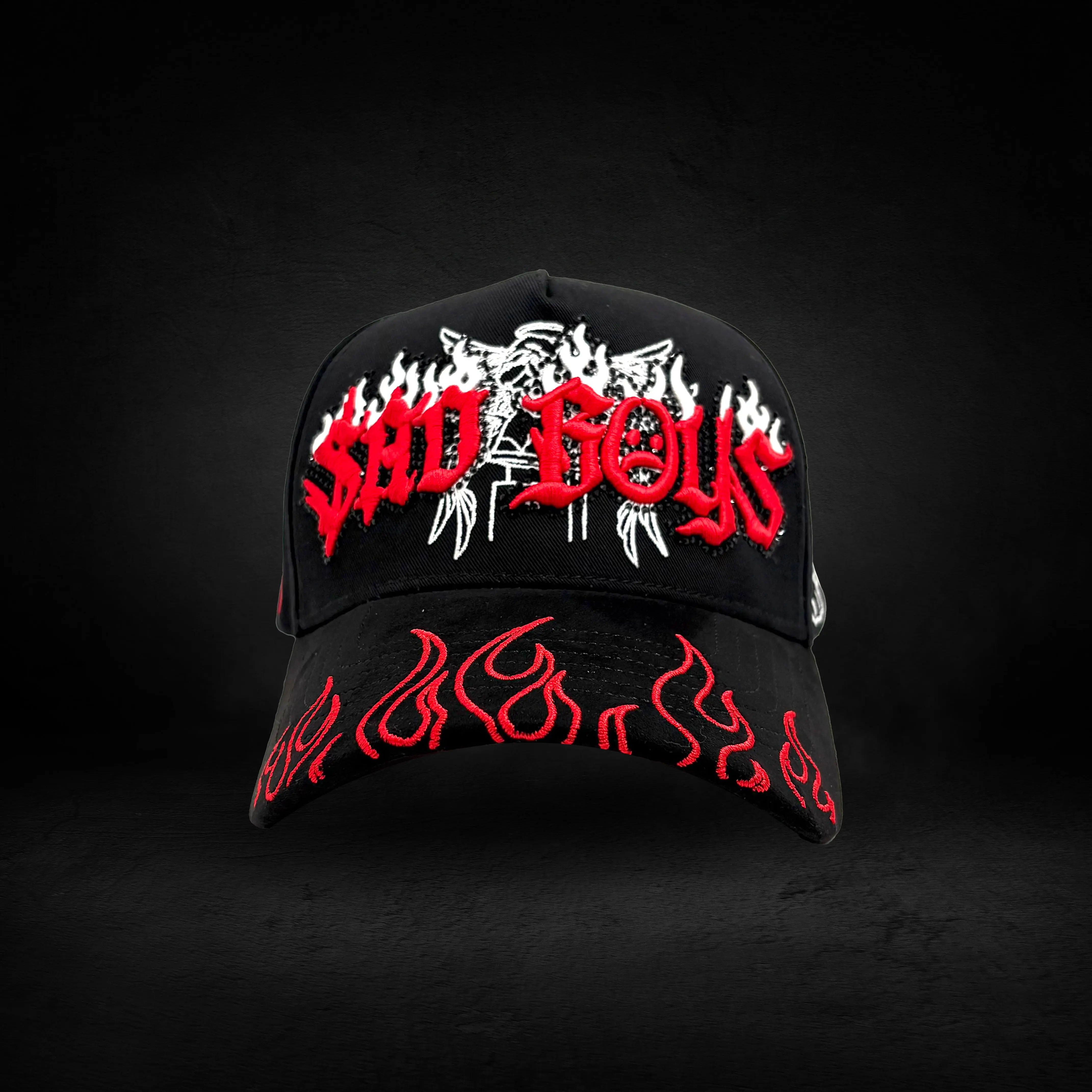 Sad Boyz x Rockstar Hat Custom Fire Suede Brim