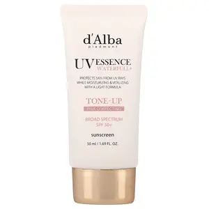 d'Alba UV Essence Waterfull+ Sunscreen, Tone-Up Pink Correcting, SPF 50+, 1.69 fl oz (50 ml) | HSA/FSA Eligible