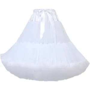 Women's Knee Length 50s Soft Puffy Tutu Skirt Ballet Costume Tulle Underskirt Petticoat for Women