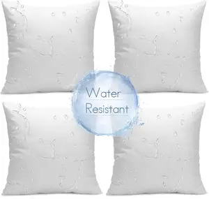 Outdoor Pillows, 18 x 18 Pillow Inserts Set of 4, Waterproof Throw Pillow Inserts Hypoallergenic for Patio, Water Resistant Indoor Outdoor Decorative