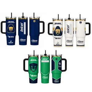 [MADE IN US] Club Universidad Nacional Pumas 40oz Vacuum Insulated Thermo Cup - Stainless Steel Mug with Ergonomic Handle, Temperature-Control, Secure Lid, Large Capacity, Vacuum Insulated Cups