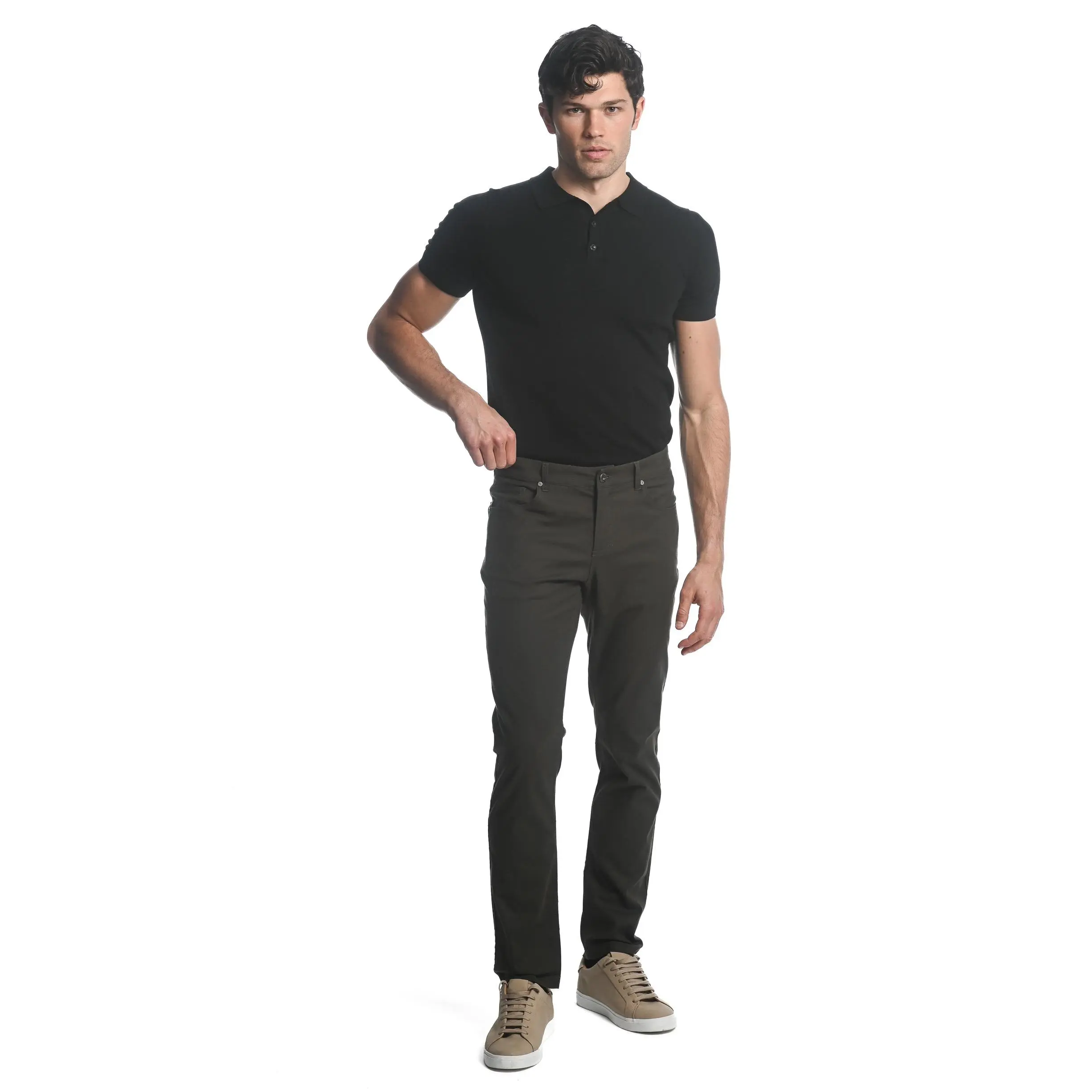 CARBON TEXTURED STRETCH WOVEN  5-POCKET JEANS PM-3036