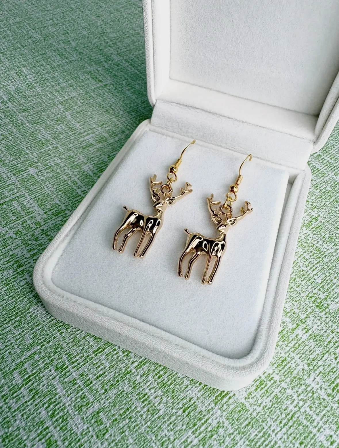 Gold Reindeer Earrings