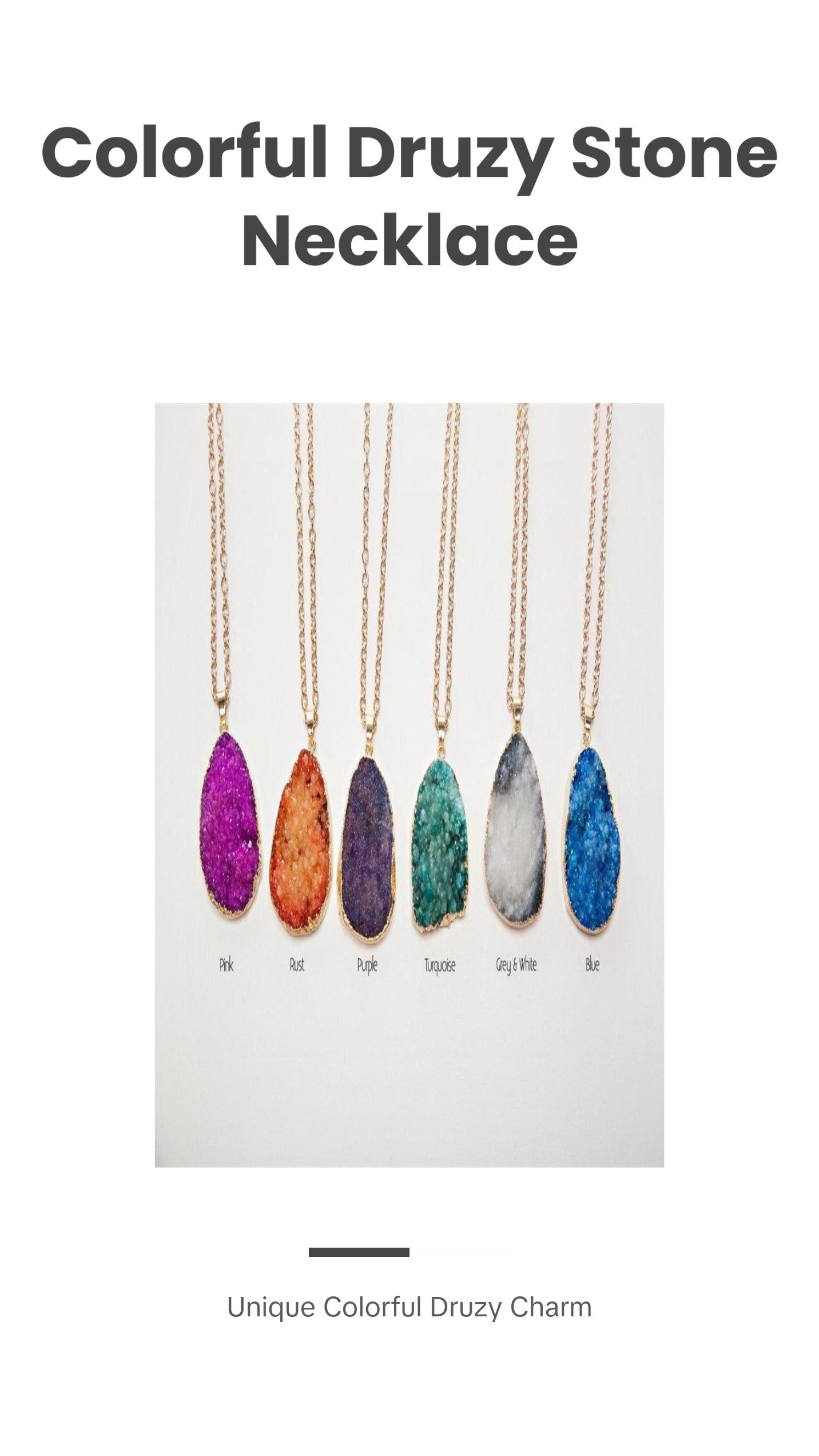 Colorful Druzy Stone Necklaces - Final Sale