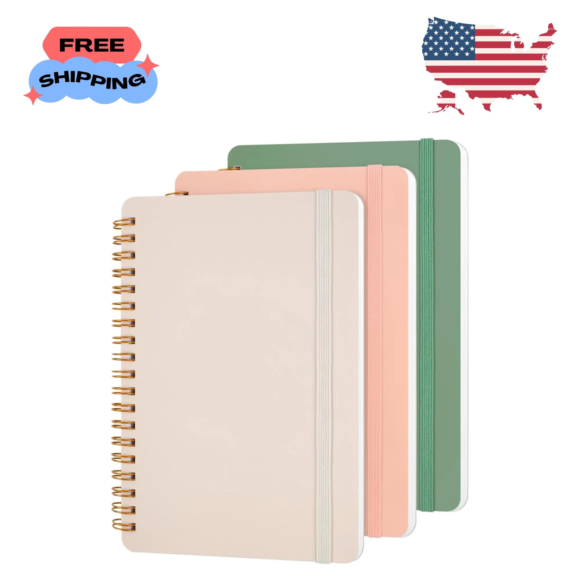 3 PCS Small Spiral Notebook 5x7, Notebooks for Note Taking