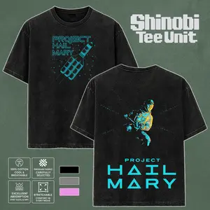 Project Hail Mary Ryland Grace & Rocky Graphic T-shirt Crewneck Oversized Streetwear for Men Women - Sci-Fi Bookish Cotton Menswear Aesthetic Vintage Space Tee Andy Weir Merch 2026 Movie Premiere Apparel