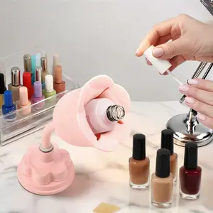 Professional Nail Polish Holder Stand, Strong Magnetic Base Rotates 360 Degrees, Reusable Portable Design for DIY Manicure Tools at Home