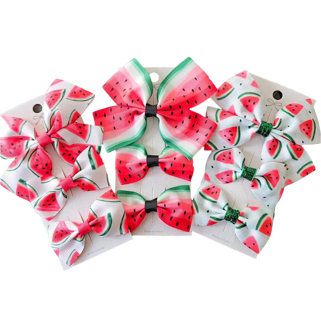 Watermelon Bows Hair Clips - 3 pack Watermelon Bows Hair Clips - 3 pack