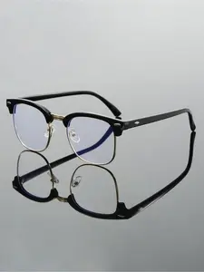 Simple Full Frame Square Anti-blue Light Eyeglasses, Basic Fashion Eyeglasses for Women & Men, Fashion Eyeglasses for Work, Daily Clothing Decor, Lightweight Eyeglasses