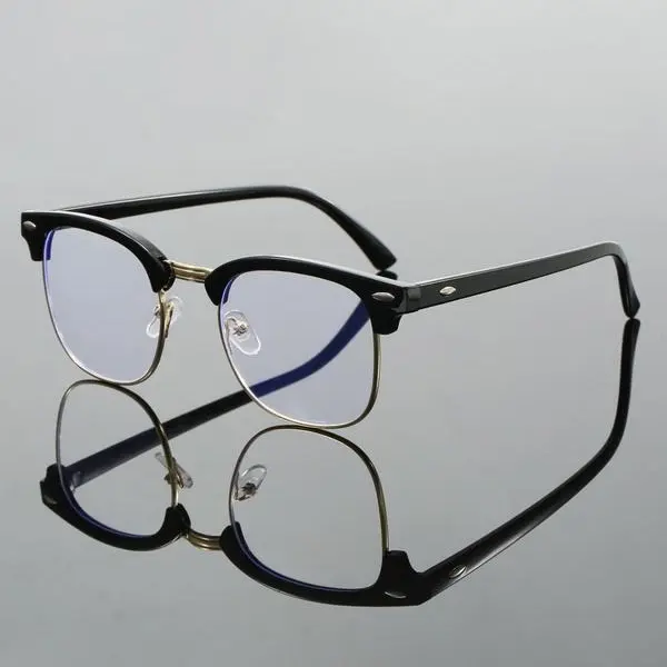 Simple Full Frame Square Anti-blue Light Eyeglasses, Basic Fashion Eyeglasses for Women & Men, Fashion Eyeglasses for Work, Daily Clothing Decor, Lightweight Eyeglasses