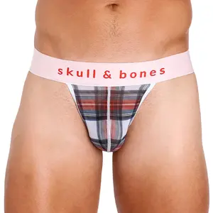 Tartan Sheer Mesh White Thong