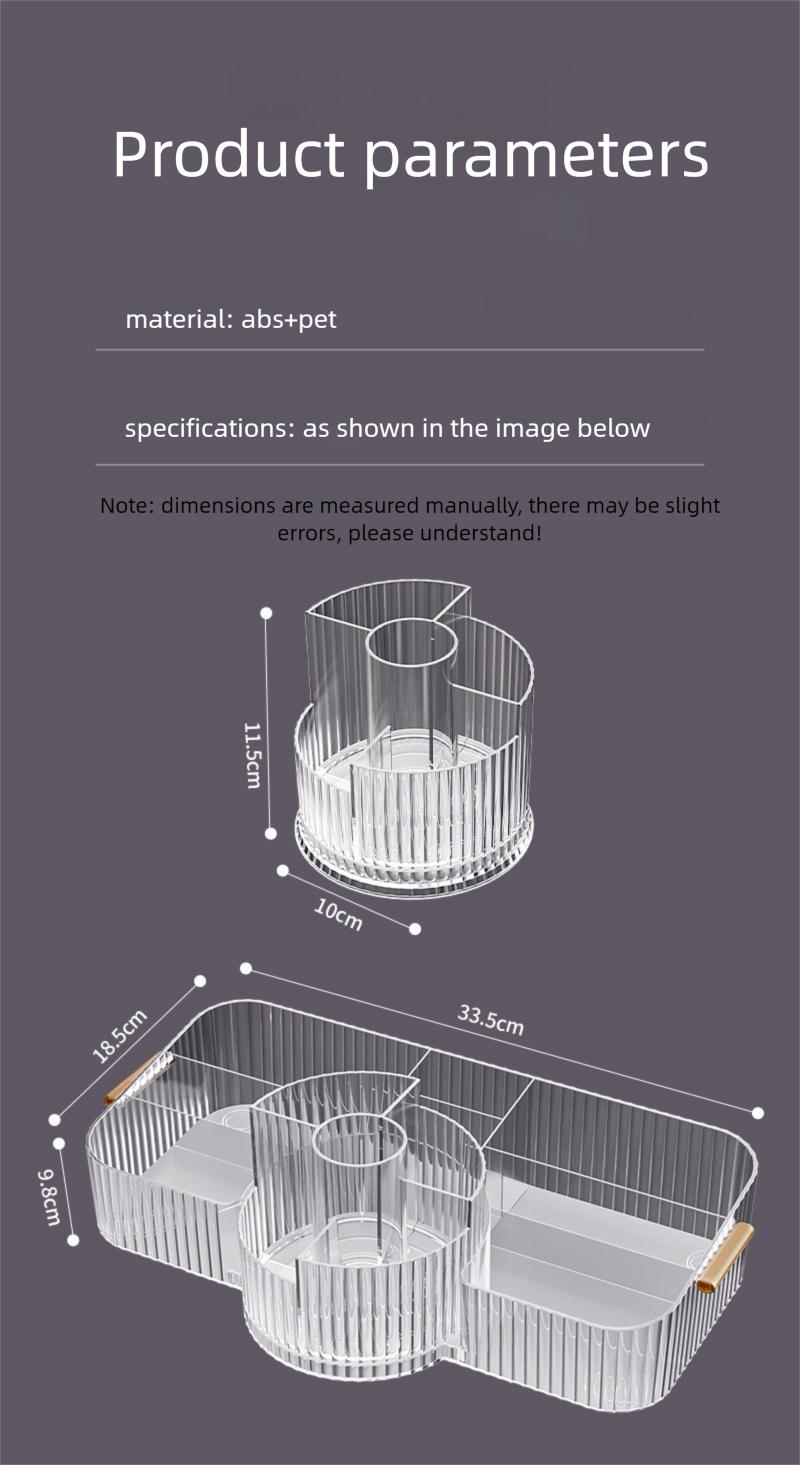 360° Rotating Makeup Organizer, Fits Tall Bottles Skincare Display Case for Vanity, Luxury Cosmetic Storage Box for Brushes & Perfumes