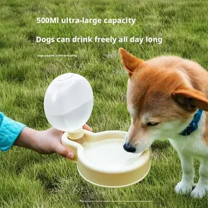 Portable Battery-Free Automatic Water Cup for Pet Travel, Hands-Free Easy Water Dispensing to Free Your Hands, 500ml Foldable Dog Water Cup with Battery-Free Automatic Water Supply