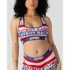 PSD Women's Playboy Racing Racerback Sports Bra - Comfortable, Breathable, Ultra-light Fabric