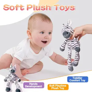 Long Leg Zebra Plush Doll Hugging Toy Baby Toy Gift 0-3 Years Old Soothing Educational Soft Stuffed Animal Soft Stuffed Figure