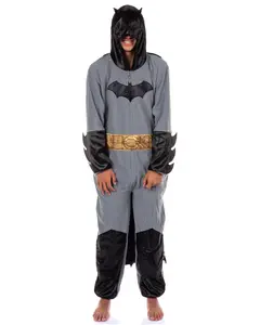 Batman Costume Union Suit Men's Onesie One Piece Pajama Outfit With Mask Hood and Cape Batman Costume Union Suit Men's Onesie One Piece Pajama Outfit With Mask Hood and Cape
