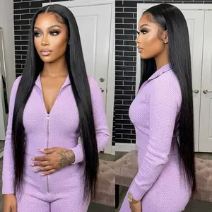 36inch Bling Hair 13x6 Lace Front Wig Human Hair Wigs Straight HD Transparent Brazilian Hair Lace Frontal Wig For Women Pre Plucked With Baby Hair #SummerVibes