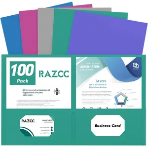 Two Pocket Folders,  2 Pocket Folders Fit Letter Size Paper, Paper Folders with Pockets for School Office Business, Assorted 5 Colors