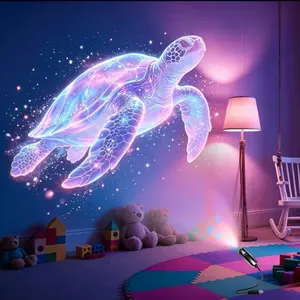 Ocean Galaxy Projector Light - 8 Enchanting Marine Scenes, USB-Powered Night Light for Bedroom Kids & Home Décor