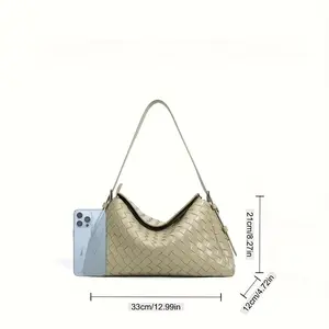 Lingge Pattern Series Women's Genuine Leather Crossbody Bag - Light Luxury Woven Texture Shoulder Purse with Adjustable Strap & Snap Closure, White Versatile Handbag for Daily Commuting, Dating &, Crossbody Purse, Elegant Handbag, Oiled Edge Construction