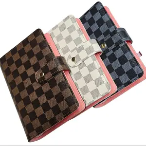Checkered Pattern Planner - Stylish & Functional Design - Available in Brown, White, and Gray Colors