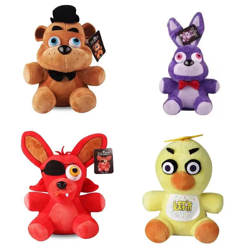 18cm Bear Rabbit Game Ornament Cartoon  Freddy  Bonnie  Plush Keychains  Party Favors New Year Fans Gift